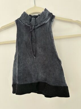 fp Movement by Free People Women's Charcoal Ribbed Mock Neck Tank Top